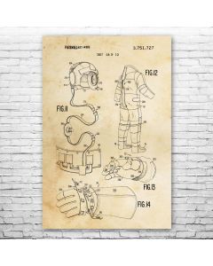 Space Suit Gloves Patent Print Poster