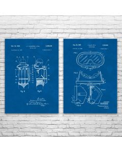 Scuba Diving Patent Prints Set of 2