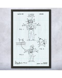 Scuba Diving Suit Framed Patent Print