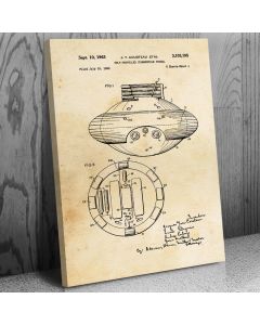 Jacques Cousteau Submarine Patent Canvas Print