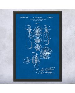 Diving Air Tank Flow Signal Framed Patent Print