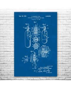 Diving Air Tank Flow Signal Patent Print Poster