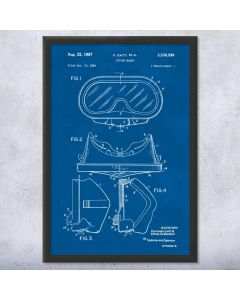 Diving Mask Framed Patent Print