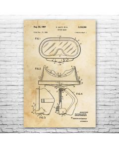 Diving Mask Patent Print Poster