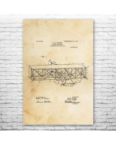 Wright Bros Airplane Patent Print Poster