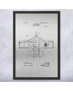 Wright Bros Airplane Top View Patent Framed Print