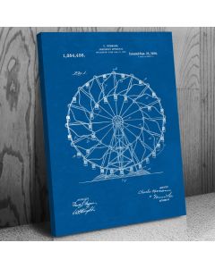 Ferris Wheel Canvas Patent Art Print Gift