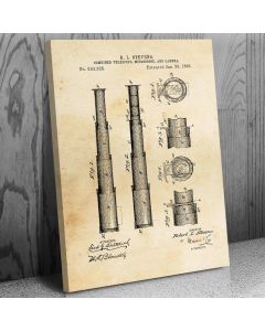 Nautical Telescope Patent Canvas Print