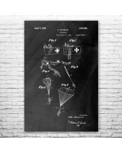 WW1 Fighter Plane Parachute Patent Print Poster