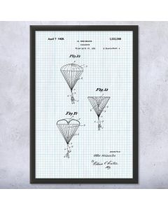Skydiving Parachute Framed Patent Print