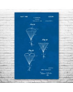 Skydiving Parachute Poster Print