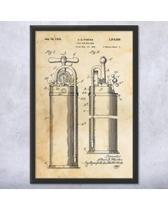 Fire Extinguisher Framed Patent Print