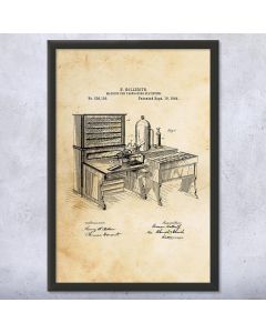 Hollerith Tabulating Machine Framed Patent Print
