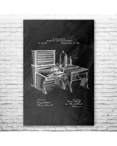 Hollerith Tabulating Machine Patent Print Poster
