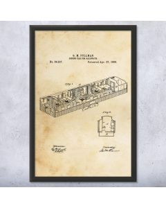 Train Dining Car Framed Patent Print