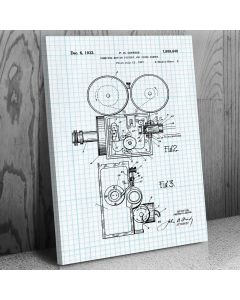 Motion Picture & Sound Camera Canvas Patent Art Print Gift