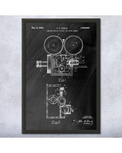 Motion Picture Camera Framed Patent Print
