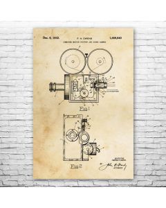 Motion Picture Camera Patent Print Poster
