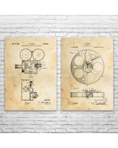 Movie Camera Patent Prints Set of 2