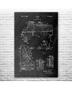 Piano Poster Patent Print