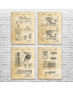 Piano Patent Posters Set of 4