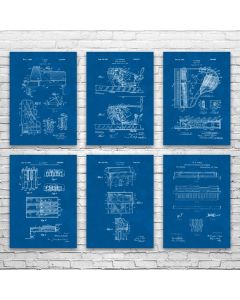 Piano Patent Posters Set of 6