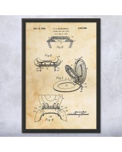Toilet Seat & Cover Framed Patent Print