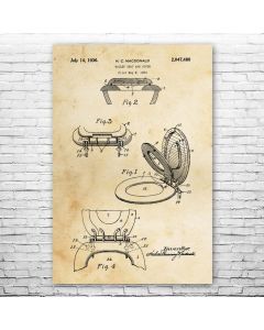 Toilet Seat & Cover Patent Print Poster