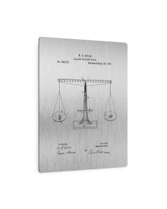 Scales of Justice Patent Metal Print