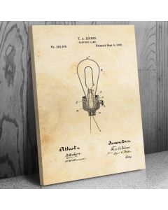 Edison Light Bulb Patent Canvas Print