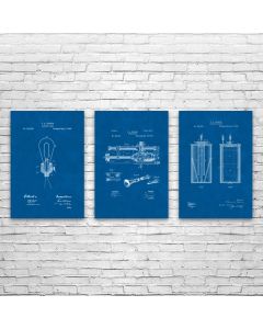 Thomas Edison Patent Posters Set of 3