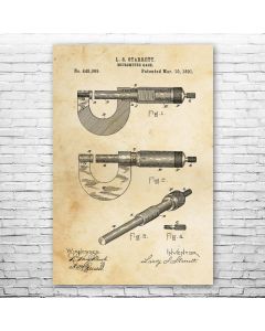 Micrometer Gage Patent Print Poster