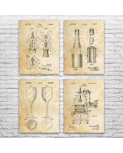 Wine Patent Posters Set of 4