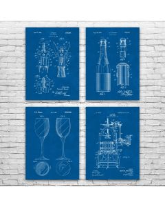 Wine Patent Posters Set of 4