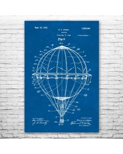 Hot Air Balloon Patent Print Poster
