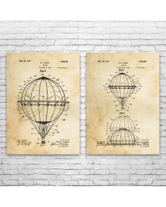 Hot Air Balloon Patent Prints Set of 2
