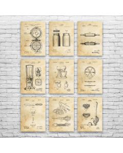 Kitchen Patent Posters Set of 9