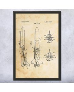 Space Shuttle Rocket Booster Framed Patent Print