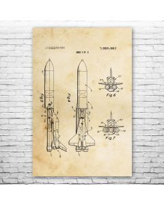 Space Shuttle Rocket Booster Patent Print Poster