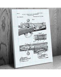 Repeating Bolt Action Rifle Canvas Patent Art Print Gift