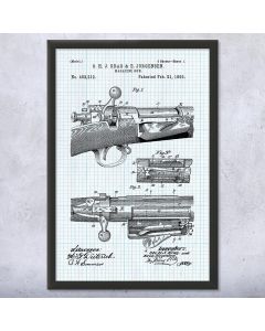Bolt Action Rifle Framed Patent Print