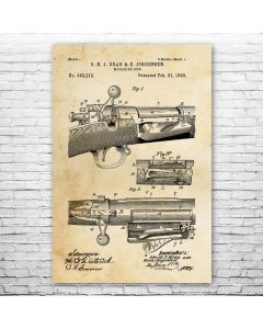 Bolt Action Rifle Patent Print Poster