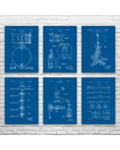 Drum Patent Posters Set of 6