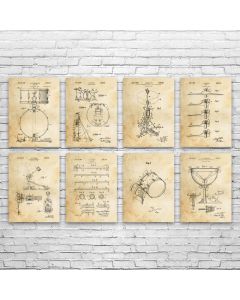 Drum Patent Prints Set of 8