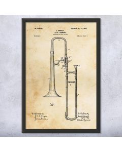 Slide Trombone Patent Framed Print