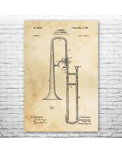 Slide Trombone Patent Print Poster