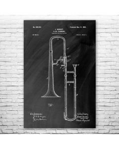 Slide Trombone Poster Patent Print