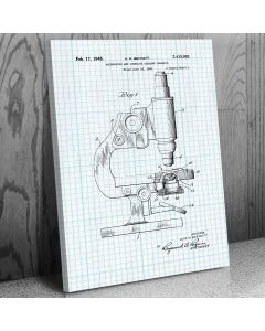 Microscope Canvas Patent Art Print Gift