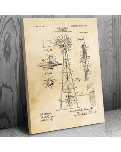 Windmill Patent Canvas Print