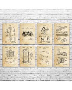 Farming Patent Prints Set of 8